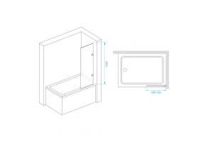 Шторка на ванну RGW Screens 30х150 хром стекло прозрачное - 2