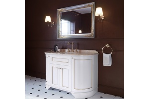 TW York Cтолешница с 3 отв. для смесителя, 130*58,5*h2/8см, для базы YOR4130, мрамор: Diano (отверстие под раков. Simas S53)