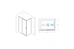 Душевой уголок RGW Passage 190х80 хром стекло прозрачное - 2