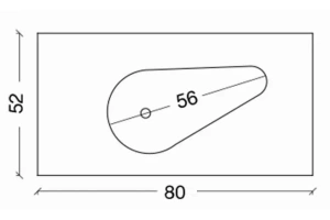 Раковина - столешница Armadi Art NeoArt Corian Drop 80 белый - 3
