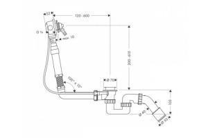 HG     58 116 180    Exafill S скрытая часть для нестандартных ванн - 2