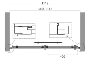Душевая дверь BelBagno Uno 110х195 профиль хром стекло прозрачное - 2