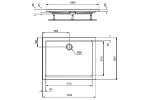 Поддон для душа Ideal Standard Hotline 100х80 белый - 3