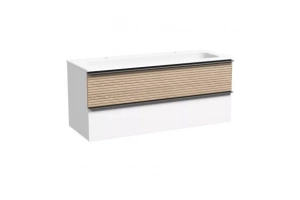 Тумба под раковину Sancos Delta 119х44 белая - светлое дерево
