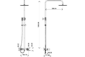 Душевая стойка Boheme Stick хром- белый - 2