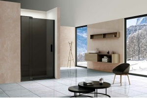 Душевая дверь Vincea Extra 90х100 черная стекло тонированное - 2