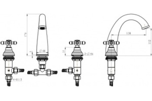Смеситель для раковины Boheme Crystal хром - 2