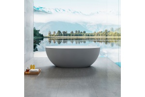 Ванна из искусственного камня Vincea 170х75 серый - белый матовый