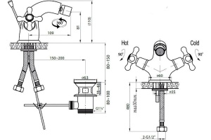 Смеситель Cezares Golf GOLF-BS1-01 для биде - 2