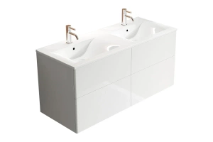 Тумба под раковину SanVit Лира 120 двойная белый глянец