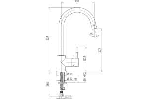 Смеситель для кухни Paini Cox 78H4572CRL2LMKM - 2