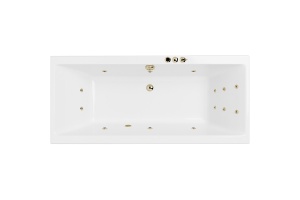 Акриловая ванна Excellent Pryzmat Slim 180x80 белая бронза с гидромассажем