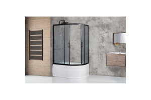 Душевой уголок Royal Bath 120x80 L профиль черный стекло матовое - 2