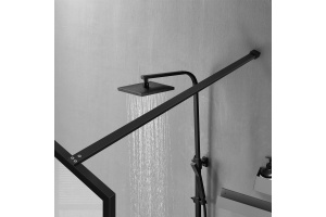 Душевая перегородка Vincea Walk-In 80х200 профиль черный стекло рифленое  - 2