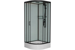 Душевая кабина Frank 90х90 черная стекло прозрачное