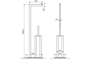 Ершик для унитаза напольный Excellent Riko золотой - 2