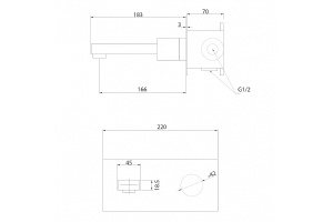 Смеситель для раковины встраиваемый Abber Rund хром - 3