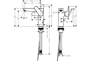 Смеситель Hansgrohe Talis E 71754000 для раковины, с донным клапаном - 2