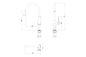 Смеситель Lemark Bronx LM3705GM для кухни, с высоким поворотным изливом, графит - 2