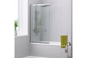 Шторка на ванну Wasserkraft Main 100х140 профиль хром стекло прозрачное - 2