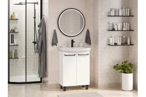 Тумба под раковину Misty Клермонт 60 белая матовая - 3