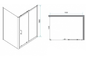 Душевой уголок RGW Passage PA-74B 150x120 профиль черный стекло прозрачное - 3