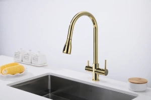 Смеситель для кухни Paulmark Lange золото - 2