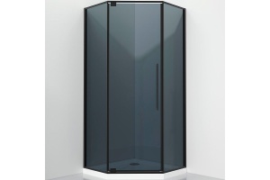 Душевой уголок Black&White Stellar Wind 90х90 черный стекло тонированное