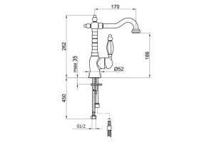 Смеситель для раковины Webert Alexandra бронза (AL831802065) - 2