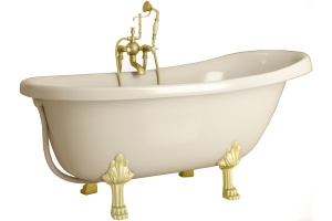 Ванна из искусственного камня Фэма Салерно белая, ножки золото