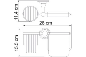 Держатель туалетной бумаги Wasserkraft Ammer K-7059 с держателем освежителя воздуха - 3