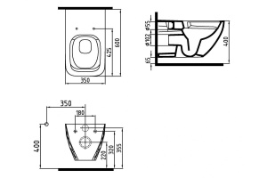 Унитаз подвесной Bien Kristal безободковый, с биде - 3