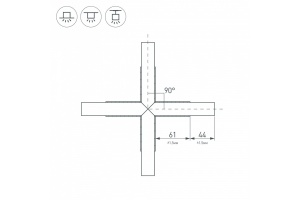 Коннектор X-образный Arlight PLS-Lock-H25-Х90 Black 031269 - 2