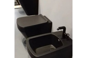 Simas Baden Baden Биде подвесное  56х36 см, с 1 отв под смеситель, цвет черный матовый (без креплений F85) - 2