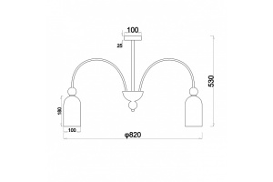 Люстра на штанге Escada Ode 686/8PL Copper - 3
