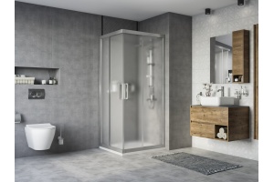 Душевой уголок STWORKI Карлстад DE019RC8090200 90x80 см профиль хром матовый, стекло матовое - 2