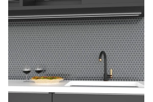 Смеситель для кухни GPD Gildo черный матовый - розовое золото - 3