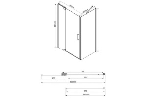Душевой уголок Vincea Extra 90х90 черный стекло прозрачное - 2