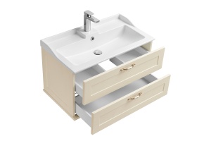 Тумба под раковину подвесная Aquaton Леон 80 бежевый - 3