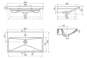 Раковина BelBagno Marino-Cer 80x45 белый (BB-0322-80-LVB) - 2
