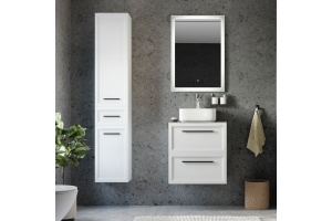 Мебель для ванной STWORKI Эстерсунд 60 белая матовая, простоун беж