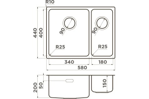 Мойка кухонная Omoikiri Tadzava нержавеющая сталь (4993774) - 2