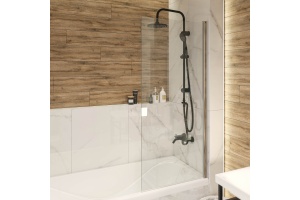 Шторка на ванну DIWO Коломна 4GW007 распашная, 80x150