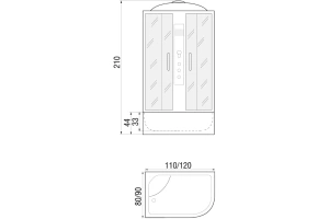 Душевая кабина с поддоном River Dunay XL 120/90/44 TH L (10000006168) - 3