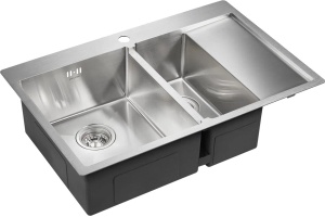 Мойка кухонная Paulmark Liga L 78 брашированная сталь - 3