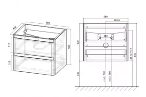 Комплект мебели Vincea Vico 60 светлое дерево - 2