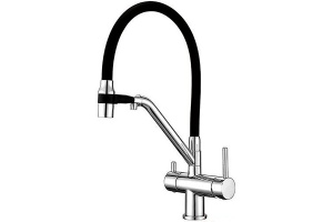 Смеситель для кухни Gappo хром с черным изливом