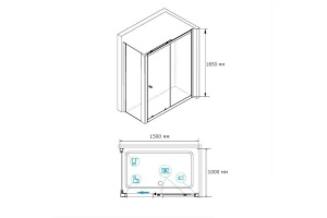 Душевой уголок RGW Classic CL-48-1 150x100 профиль хром стекло прозрачное - 3