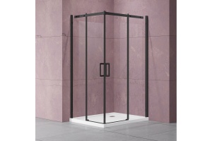 Душевой уголок Vincea Dice 90х90 профиль черный стекло прозрачное