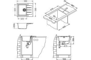 Мойка кухонная Alveus Cadit Granital 10 arctic - 2